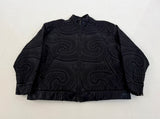 BubbleWell Embroidered Leather Jacket XXL Black