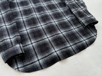 60s Pendleton Shadow Plaid Wool Shirt XL Black