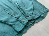 90s Polo Ralph Lauren CALDWELL Linen Loop Shirt L TiffanyBlue