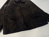 90s Polo Ralph Lauren Leather CarCoat XL Black