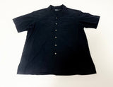 90s Polo Ralph Lauren Silk&Cotton Loop Shirt XL Black