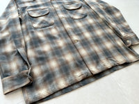 90s Pendleton ShadowPlaid Board Shirt L Ivory&Gray