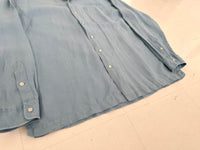 90s Polo Ralph Lauren Silk&Linen L/S Shirt XL LightBlue