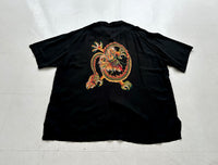 90s Polo Ralph Lauren CLAYTON Dragon Rayon Loop Shirt XL Black