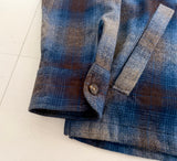 90s PENDLETON Shadow Plaid Zip Jacket M Blue