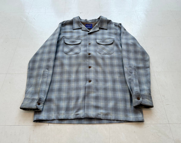 90s Pendleton ShadowPlaid Board Shirt L Turquoise