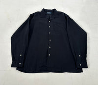 90s Polo Ralph Lauren Linen&Silk L/S Shirt L Black