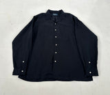 90s Polo Ralph Lauren Linen&Silk L/S Shirt L Black
