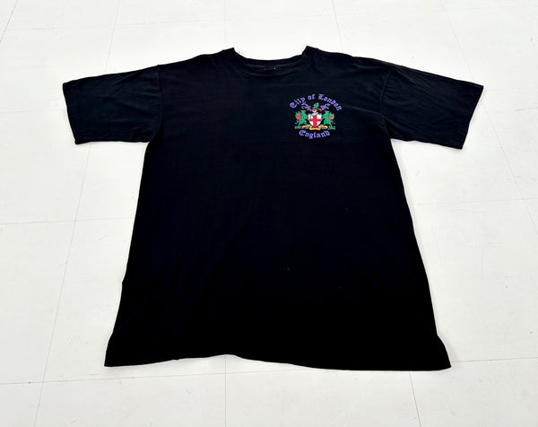 90s City of London Coat of Arms T-shirt XXL Black