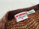 60s McGregor Argyle Mohair Cardigan M Brown