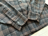 60s Pendleton ShadowPlaid Board Shirt L Brown&Gray