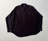 90s Polo Ralph Lauren WHITFIELD Linen L/S Shirt XL Black
