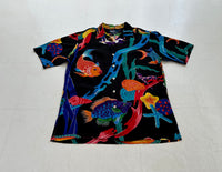 90s Polo Ralph Lauren CALDWELL Black Ocean Loop Shirt M Black