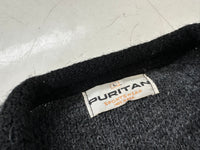 60s PURITAN Border Mohait Cadigan L Black White&Gray