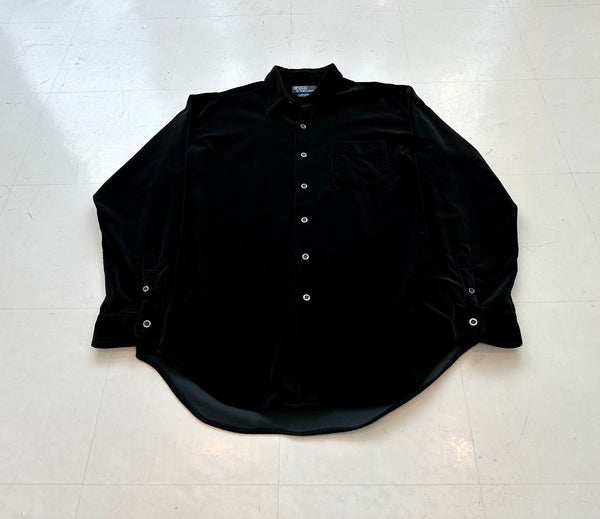 90s Polo Ralph Lauren ARMOND Velvet L/S Shirt L Black