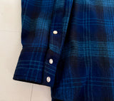 90s PENDLETON Shadow Plaid Western Shirt L Navy