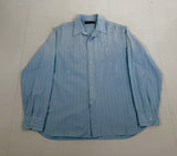 90s Polo Ralph Lauren Striped Work Shirt XL SkyBlue