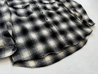 90s Pendleton Shadow Plaid Wool Shirt XL Black&White