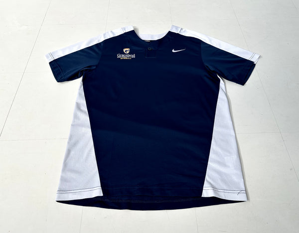Used NIKE DRI-FIT Baseball Shirt M Navy