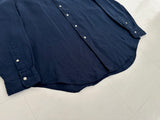 90s Polo Ralph Lauren 100%Linen L/S Shirt L DeepNavy