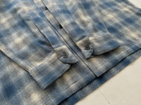 90s Pendleton Shadow Plaid Board Shirt L TurquoiseBlue&White