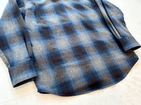 90s Pendleton ShadowPlaid Western Shirt M Blue