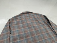 60s Shadow Plaid Loop Wool Shirt SalmonPink&Gray