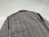60s Shadow Plaid Loop Wool Shirt SalmonPink&Gray