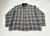 60s TOWNCRAFT Shadow Plaid Loop Wool Shirt L LightGray