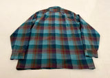 60s Pendleton Shadow Plaid Board Shirt XL Turquoise