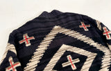 90s ORVIS Native Pattern Knit Jacket L Black