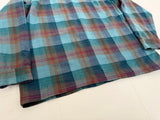 60s Pendleton Shadow Plaid Board Shirt XL Turquoise