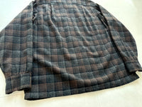 60s Pendleton ShadowPlaid Board Shirt L Brown&Gray