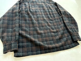 60s Pendleton ShadowPlaid Board Shirt L Brown&Gray