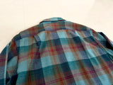 60s Pendleton Shadow Plaid Board Shirt XL Turquoise