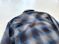 90s Pendleton ShadowPlaid Western Shirt M Blue