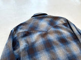 90s Pendleton ShadowPlaid Western Shirt M Blue