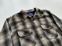 90s Pendleton Shadow Plaid Board Shirt XL Ivory&Khaki