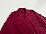 90s Polo Ralph Lauren Rayon L/S Shirt M Burgundy