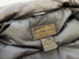 80s Eddie Bauer Leather Puffer Jacket L Black