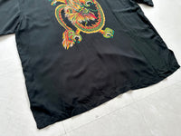 90s Polo Ralph Lauren CLAYTON Dragon Rayon Loop Shirt XL Black