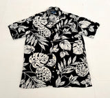 90s Polo Ralph Lauren ADAMS Rayon Hawaiian S/S Shirt M Black