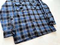 90s Pendleton ShadowPlaid Board Shirt M Black&Blue