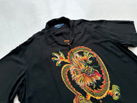 90s Polo Ralph Lauren CLAYTON Dragon Rayon Loop Shirt XL Black