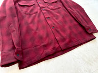 90s Deadstock Pendleton ShadowPlaid Board Shirt M Burgundy
