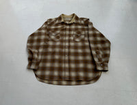 60s Pendleton Shadow Plaid Western Shirt XL