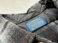 60s Pendleton Shadow Plaid Wool Shirt XL Black