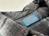 60s Pendleton Shadow Plaid Wool Shirt XL Black