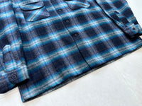 60s Pendleton ShadowPlaid Board Shirt XL Blue