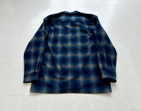 90s Pendleton Shadow Plaid Board Shirt M Blue&Turquoise